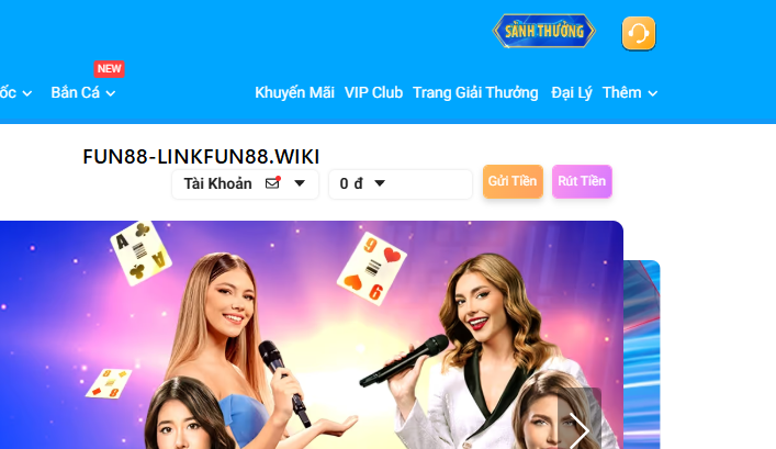 Giao diện sau khi đăng ký fun88